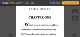 Webアプリ版Kindle登場、電子書籍のなか見確認・共有に