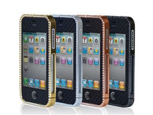 108のスワロフスキーを施したiPhone 4フレームケースセット - フォーカル