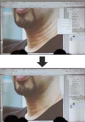 フォトレタッチャーが人物写真のフォトレタッチテクニックを披露