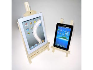 上海問屋、スマートフォン/タブレットPC用の木製イーゼル型スタンド