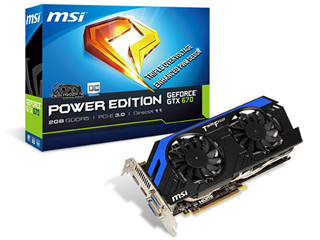 MSI、1Ghz超え駆動のOC特化GTX 670カード「N670GTX Twin Frozr IV PE OC」