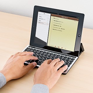 サンワダイレクト、iPadにマッチするアルミ製Bluetoothキーボード