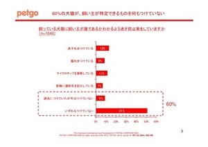 ペットの犬や猫の迷子防止、6割が対策をしていない　-ペットビジョン調べ