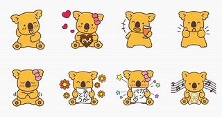 コアラのマーチ、照れてる姿もかわいい!　「LINE」スタンプに全8種類登場