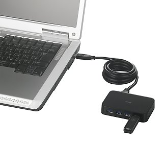 バッファロー、USB 3.0対応でバスパワー動作の4ポートUSBハブ