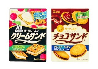 東ハト、「オールレーズン」「ハーベスト」のサンド商品をリニューアル発売