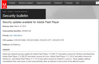 Adobe、Flash Playerの脆弱性に対するアップデート実施 - Androidにも提供