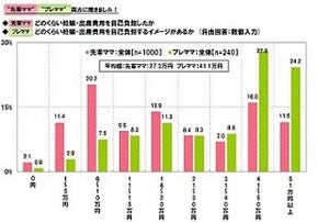 妊娠・出産でかかるお金、プレママの予想は41.1万円 - 実際は?