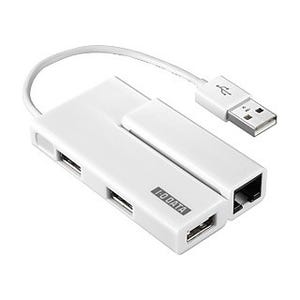 UltrabookやMacBook Airなどに適したUSB 2.0ハブ&有線LANインタフェース