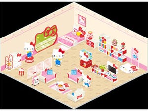 LINE PLAYが「ハローキティ」とコラボ、カスタムルーム・限定アイテム提供