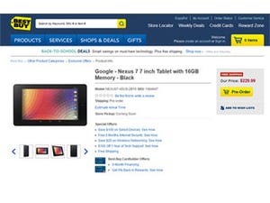 Google発表前にフライング、米Best Buyが新型「Nexus 7」の予約販売を開始