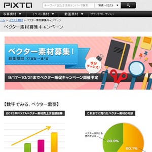 ピクスタ、クリエイター支援目的の「ベクター素材募集キャンペーン」実施