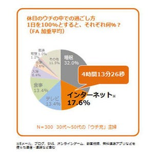 猛暑の夏を経て、"ウチ充"主婦が急増!? 休日は「テレビ」より「ネット」!!