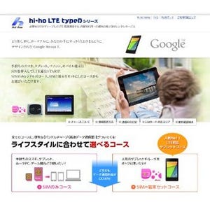 ハイホーの通信サービス「hi-ho LTE typeD」、SMS対応SIMが選択可能に