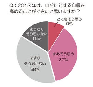 2013年「自信を高められなかった」女性が過半数 - 1年を振り返ると何点?