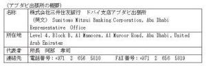 三井住友銀行、ドバイ支店アブダビ出張所を開設