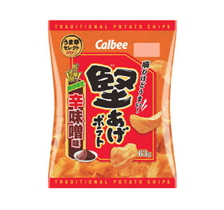 カルビーの「堅あげポテト」から、唐辛子&味噌のコクの「辛味噌味」登場