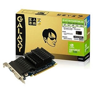 玄人志向、NVIDIA GeForce GT 720搭載のファンレスグラフィックスカード