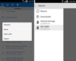 Dropbox、AndroidアプリでSDカードへのエクスポートが可能に