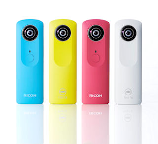 リコー、動画撮影に対応した全天球撮影カメラ「RICOH THETA」の新モデル