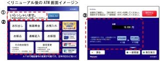 みずほ銀行、ATM画面をリニューアル - ユニバーサルデザインの要素取り入れ