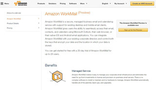 米Amazon、Outlookをサポートする法人メールサービス「Amazon WorkMail」