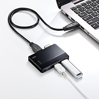 サンワダイレクト、手のひらに乗るコンパクトなUSB 3.0対応4ポートハブ