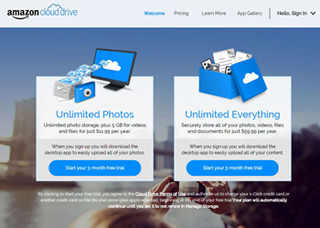 米Amazon、「Amazon Cloud Drive」に低価格の容量無制限プラン