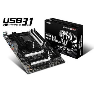 MSI、AMD 970チップセットとUSB 3.1 Type-Aポートを搭載する低価格マザー