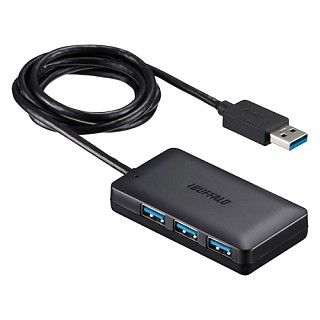 バッファロー、ズリ落ち防止機能付きのUSB 3.0対応4ポートUSBハブ