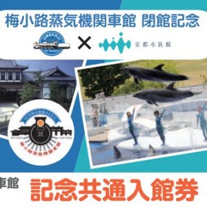 梅小路蒸気機関車館、8/30閉館 - 京都水族館との共通入館券、7/18販売開始