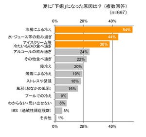 夏のおなかのトラブルで困ったシーンの2位はBBQや夏祭り、1位は……