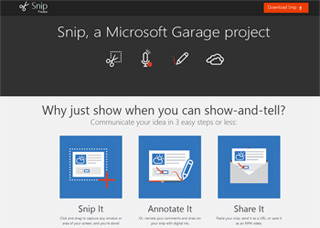 Microsoft、画面キャプチャツール「Snip」のプレビュー版を公開
