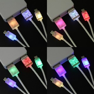 上海問屋、ふんわりと色が変わるLEDを内蔵した癒し系microUSBケーブル