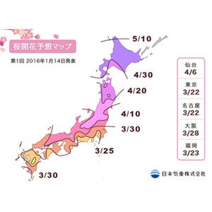 東京都が一番乗り!? 全国の桜開花予想日 - 記録的に遅れる地域も