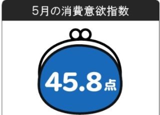 5月の消費意欲指数、GW出費が予想されつつも低調な予測に