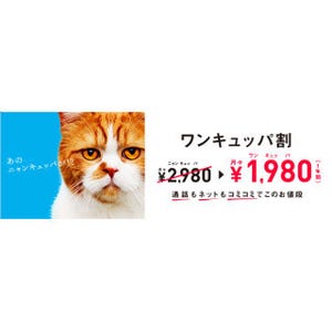 Y!mobile、基本使用料を1年間毎月1,000円割引く「ワンキュッパ割」