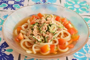 100円缶詰で節約夏バテ対策レシピ - ツナとゴーヤの梅マヨ冷やしうどん