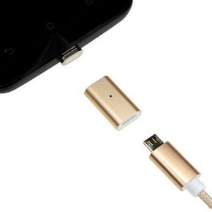 上海問屋、microUSBケーブルをマグネット式に変換するアダプタ