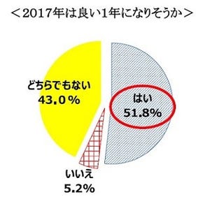 「2017年は良い年になりそう」が51.8% - 収入、物価はどうなる?