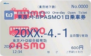 「PASMO」が東京メトロ全線1日乗り放題券に - 大人600円