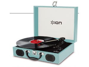 1950年代風のトランク型レコードプレーヤー - スピーカー内蔵で6,980円