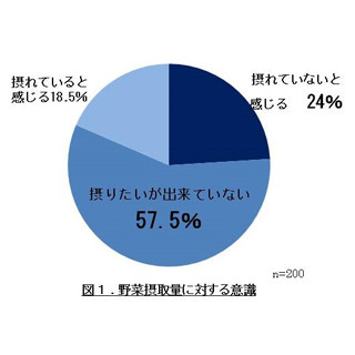 一日に必要な量の野菜を摂れていない既婚女性の割合は?