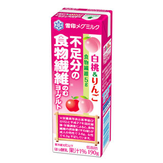 1日の不足分の食物繊維を補う! 白桃&りんご風味の飲むヨーグルト発売