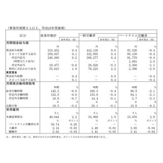 2016年度の実質賃金、6年ぶりプラス - 現金給与は3年連続増