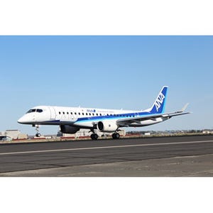 MRJ、パリ・エアショーまでの動画公開--ANA塗装の現場や欧州初上陸の飛行姿