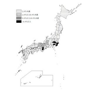 「他県」への通勤・通学が最も多い都道府県は?