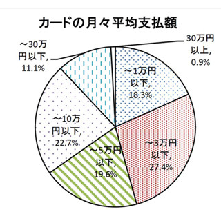 クレジットカード、平均所持2.9枚 - 月の支払額は?