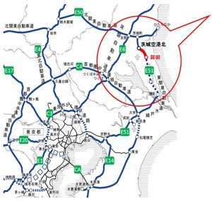 東関東自動車道(鉾田～茨城空港北)2018年2月3日開通--周辺都市間の連携強化