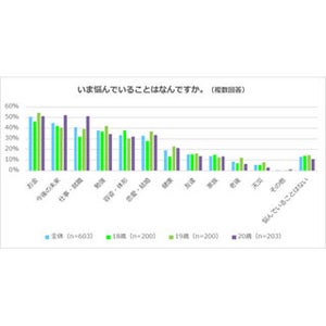 若者がいま悩んでいること、2位「今後の未来」 - 1位は?